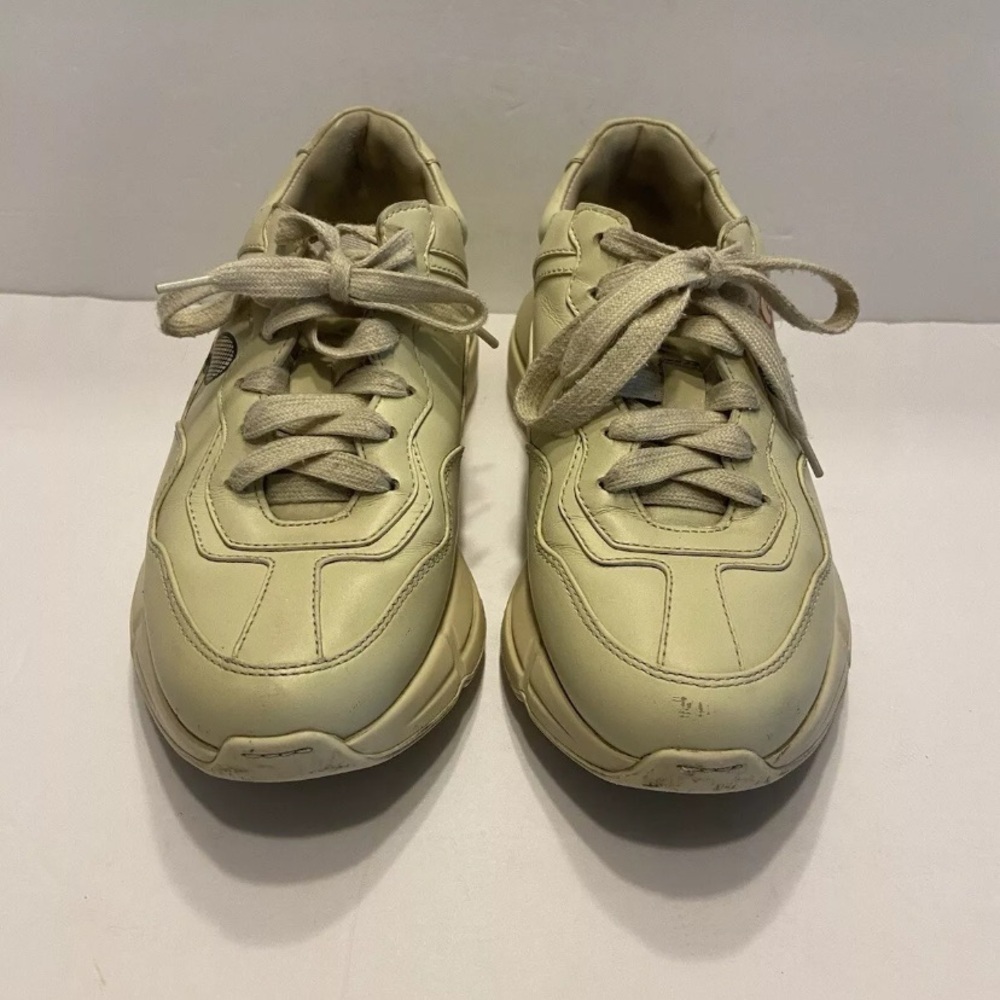 Gucci Women Auth 6 US 36 EU Rhyton Vintage Logo Tennis Leather Sneakers Shoes - Picture 6 of 14